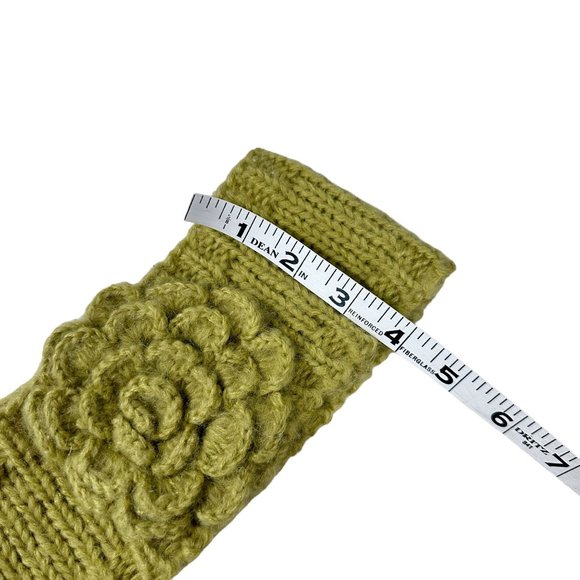 Winter Hand Knit Green Floral Warm Headband Head Wrap Hairband Ear Warmer - Picture 7 of 7